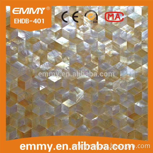 sea shell decoration, rhombus yellow mother of pearl shell mosaic tile